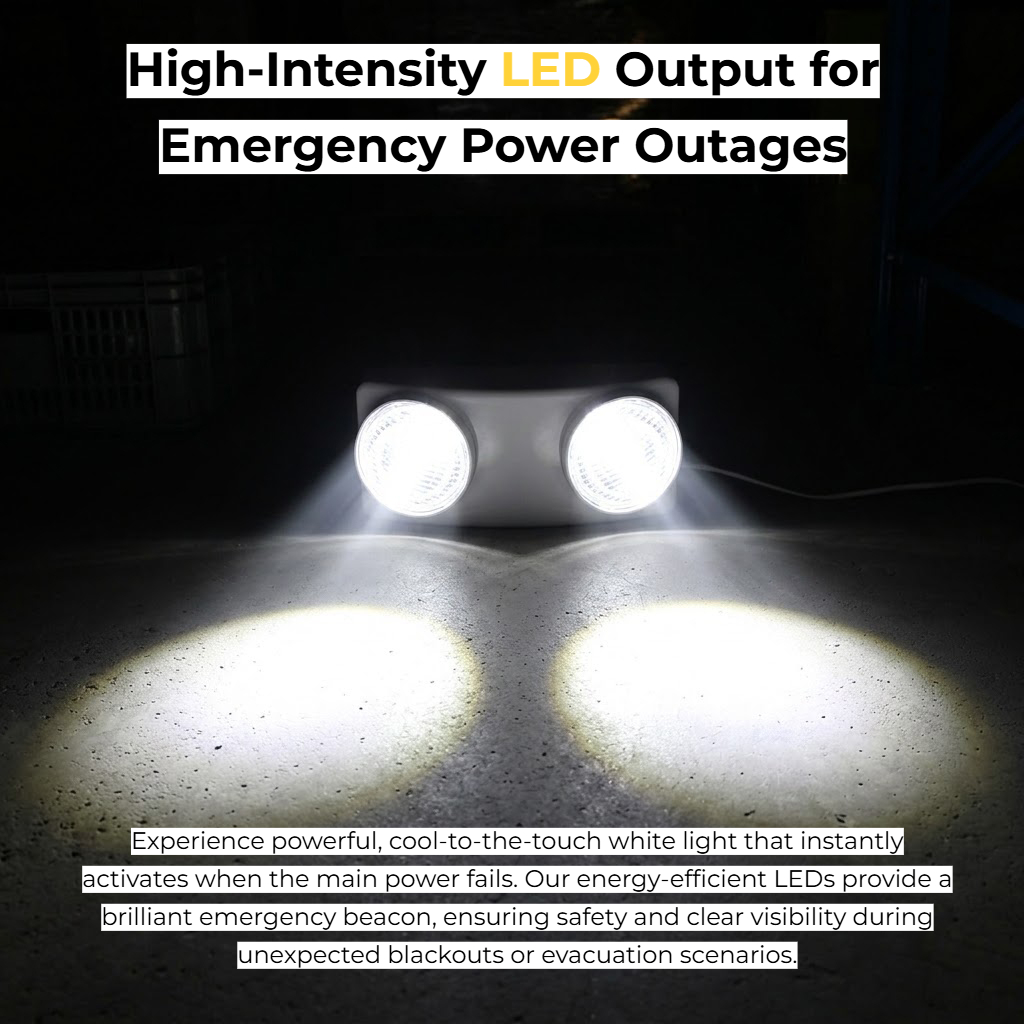Dual-Head LED Emergency Light  - Power Outage Light ulasan dan harga