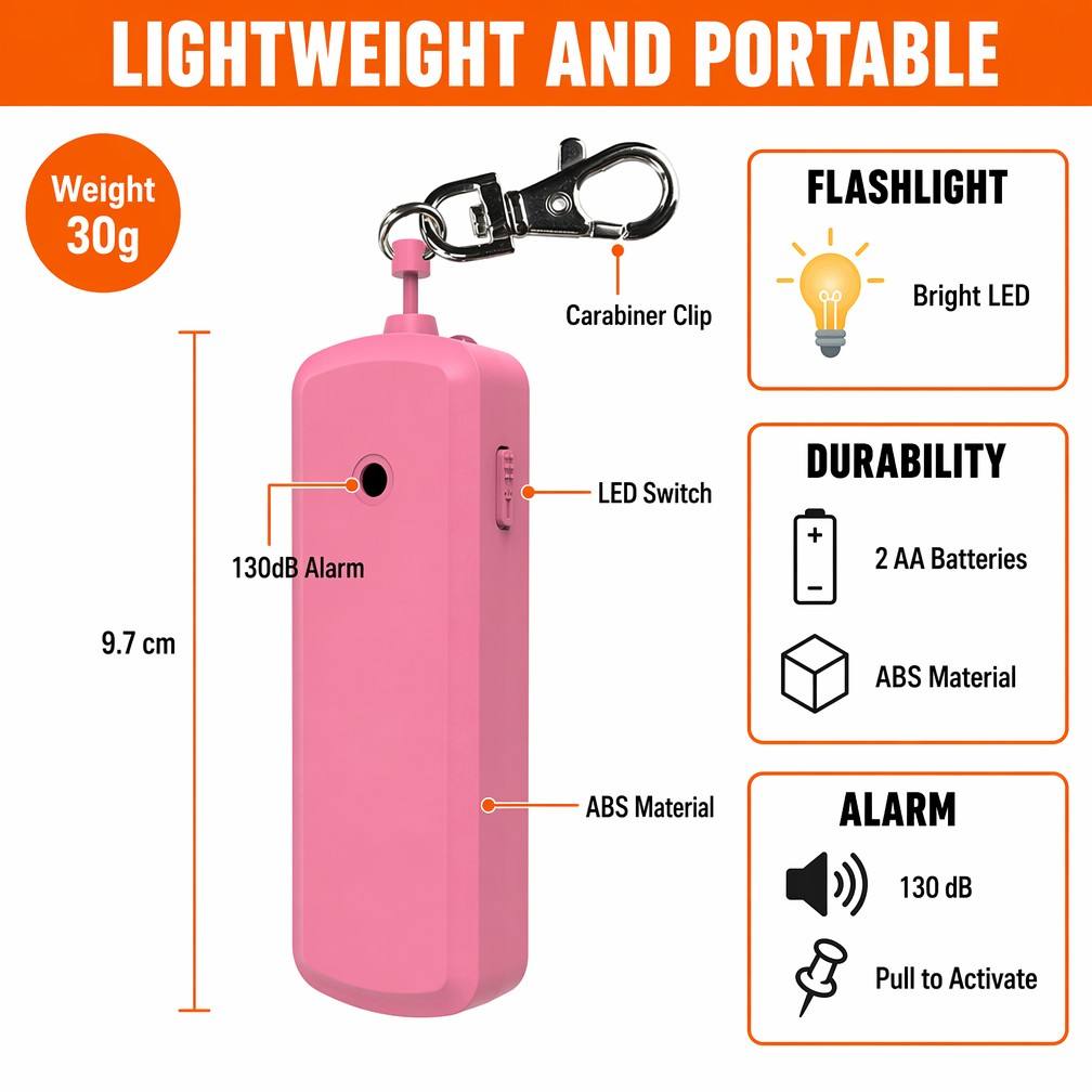 Portable 130dB Anti Wolf Alarm - Personal Alarm Keychain ulasan dan harga